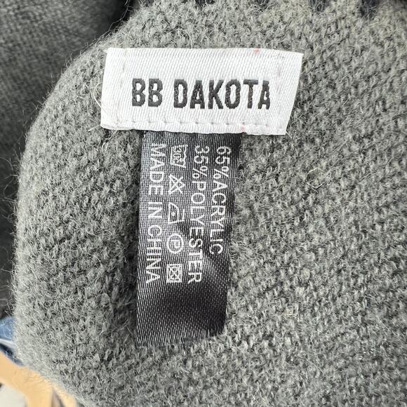 BB Dakota OS Black Gray Striped Reversible Wrap Shawl Cape Womens One Size - Picture 6 of 6